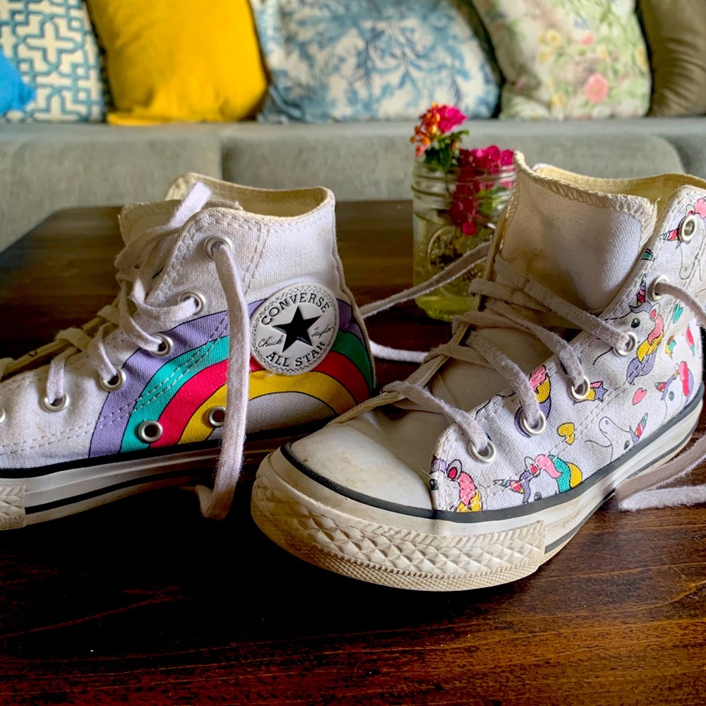 Unicorn and rainbow girls Converse sneakers